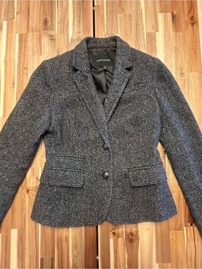 Banana Republic Women's Charcoal Tweed Blazer - Black/Gray Mix